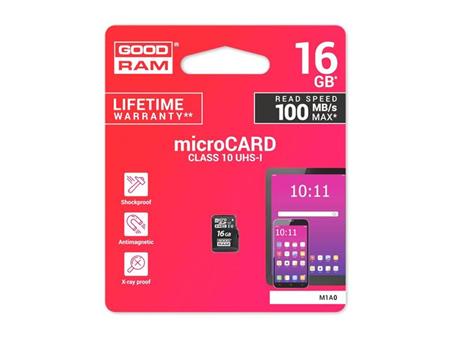GoodRam memory card Micro SDHC 16GB Class 10 UHS-I