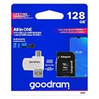 GoodRam microSDXC karta 128GB M1A4 All-in-one (R:100/W:10 MB/s), UHS-I Class 10, U1 + Adapter + OTG card reader/čtečka