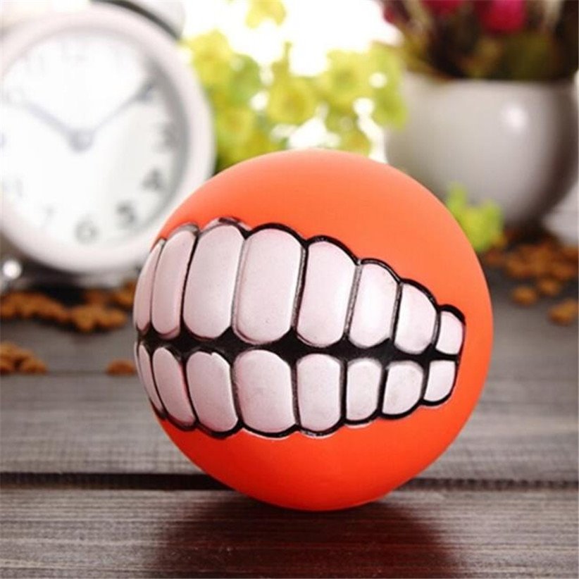Gumový aportovací pískací míček "Smile" pro psy, průměr 7,5 cm