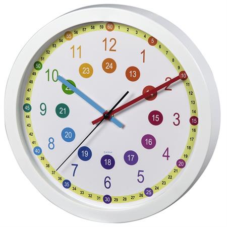 Hama Easy Learning dětské nástěnné hodiny, průměr 30 cm, tichý chod