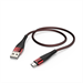 Hama micro USB kabel, 1 m, odolný, černá/červená