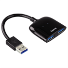 Hama USB 3.0 Hub 1:2, extra kompaktní, černý