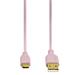 Hama USB-C kabel Flexi-Slim, typ A vidlice - typ C vidlice, 0,75 m, růžový