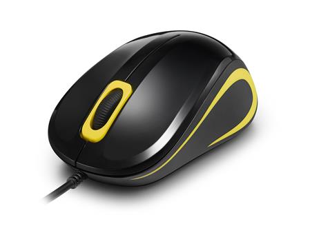 Crono CM643Y - optická myš, USB, černá + žlutá; CM643Y