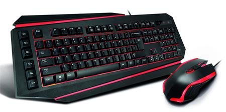 Crono CM637 - set herní klávesnice a myši, CZ / SK, USB, černá / červená; CM637