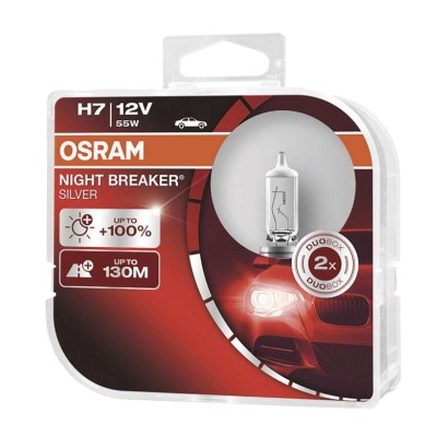 Autožárovka OSRAM H7 55W 12V Night Breaker Silver, 2ks; 3132260770