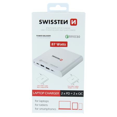 Swissten síťový adaptér 87W PD3.0 & QC3.0 PPs ; 22013340
