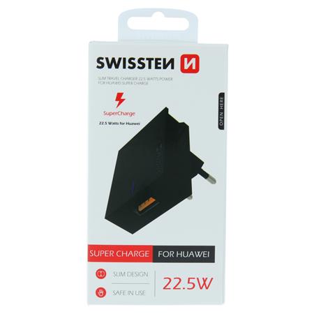 Swissten síťový adaptér pro Huawei super fast charge 22,5w černý; 22049700