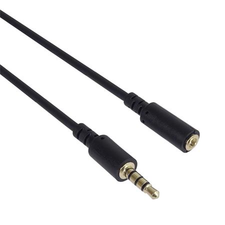 PremiumCord Kabel Jack 3.5mm 4 pinový M/F 2m pro Apple iPhone, iPad, iPod; kjack4mf2