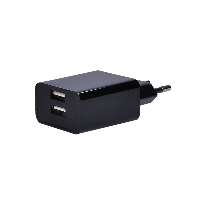 Solight USB nabíjecí adaptér, 2x USB, 3100mA max., AC 230V, černý; DC48A