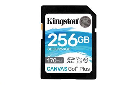 Kingston SDXC Canvas Go Plus 170R, 256GB; SDG3/256GB