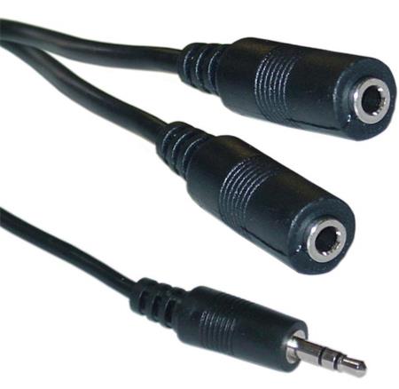 PremiumCord Kabel Jack 3.5mm stereo Y M/2xF 2m; kjacky