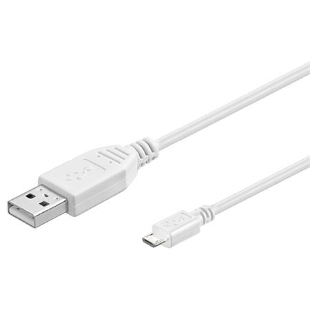 PremiumCord Kabel micro USB 2.0, A-B 0,5m, bílá; ku2m05fw