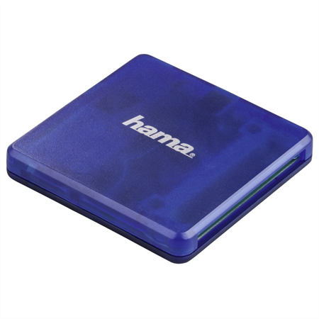Hama multi čtečka karet USB 2.0, SD/microSD/CF, modrá; 124131