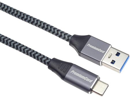 PremiumCord kabel USB-C - USB 3.0 A (USB 3.1 generation 1, 3A, 5Gbit/s) 2m oplet; ku31cs2
