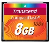 Transcend Compact Flash 8GB (133x); TS8GCF133
