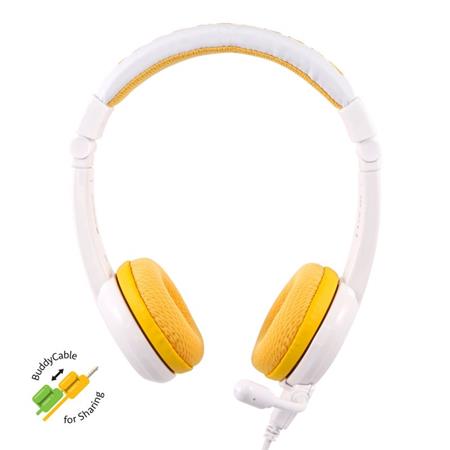 BuddyPhones School+ dětská sluchátka s mikrofonem, žlutá; BP-SCHOOLP-YELLOW