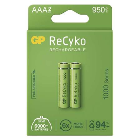 Nabíjecí baterie GP ReCyko 1000 AAA (HR03) 2 ks v blistru; 1032122100
