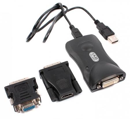 PremiumCord USB 2.0 adapter na DVI + VGA (pro až 6 monitorů) HiRes; kuvga02
