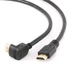 Kabel CABLEXPERT HDMI-HDMI 1,8m, 1.4, M/M stíněný, zlacené kontakty, 90° lomený, černý