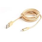 Kabel CABLEXPERT USB 2.0 Lightning (IP5 a vyšší) nabíjecí a synchronizační kabel, opletený, 1m, zlatý, blister