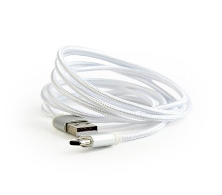 Kabel CABLEXPERT USB 3.0 AM na Type-C kabel (AM/CM), 1m, opletený, stříbrný, blister