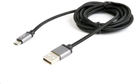 Kabel CABLEXPERT USB A Male/Micro B Male 2.0, 1.8m, opletený, černý, blister