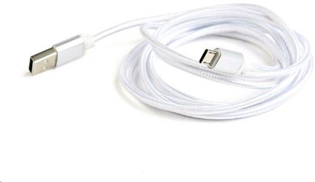 Kabel CABLEXPERT USB A Male/Micro B Male 2.0, 1m, opletený, stříbrný, blister