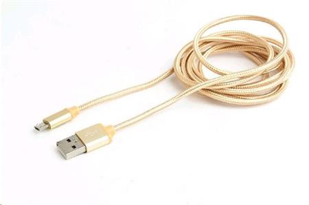 Kabel CABLEXPERT USB A Male/Micro B Male 2.0, 1m, opletený, zlatý, blister