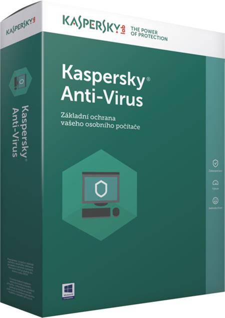 Kaspersky Anti-Virus 2019 CZ, 2PC, 1 rok, obnova