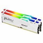 Kingston DIMM DDR5 (Kit of 2) FURY Beast White RGB EXPO 32GB 5200MT/s CL36