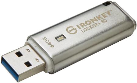 Kingston Flash Disk IronKey 64GB IKLP50 Locker+ 50 AES USB, w/256bit Encryption