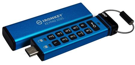 Kingston Ironkey Keypad 200C 256GB 280MBps USB 3.0 USB-C Modrá