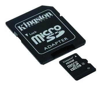 Kingston Micro SDHC 16GB Class 4 + SD adaptér