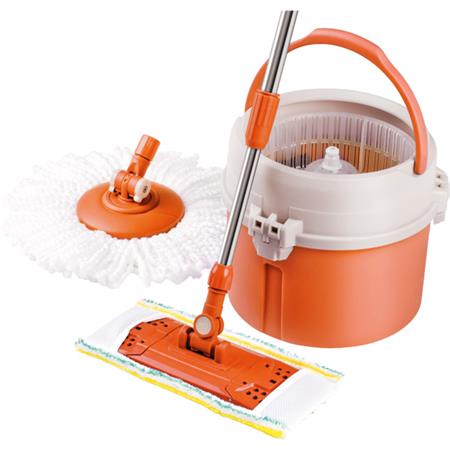 Lamart mop set - kbelík, mop rotační,mop plochý, náhradní rotační hlavice - oranžová - TOUR