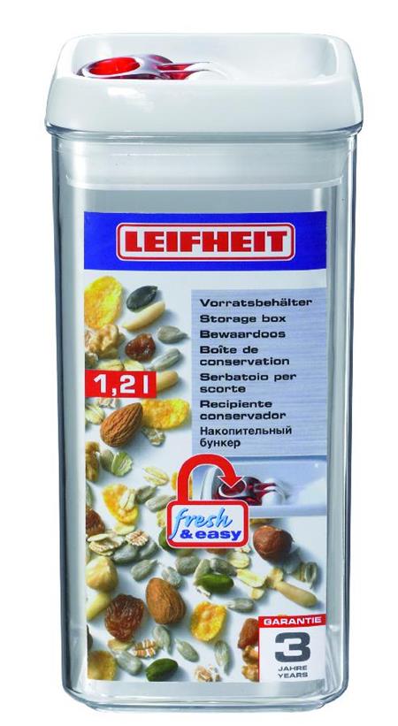 Leifheit 31210 Dóza na potraviny FRESH &amp; EASY hranatá 1200 ml