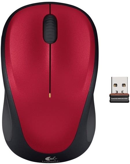 Logitech Wireless Mouse M235, červená