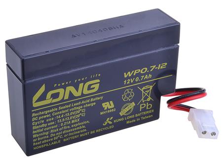 Long 12V 0,7Ah olověný akumulátor AMP (WP0.7-12)