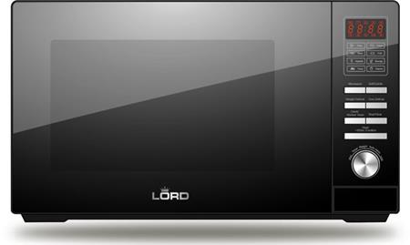 Lord M3 - volně stojící mikrovlnka 3v1, 25 l, 10 programů, 900W/2500W,černé sklo
