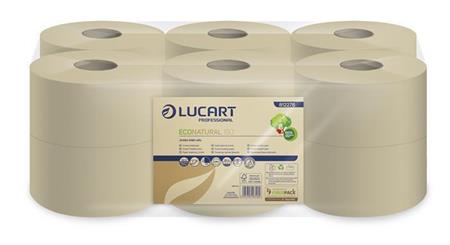 Lucart Toaletní papír "EcoNatural 19 J", hnědá, 2-vrstvý, 160 m, průměr 19 cm, jumbo role 812276