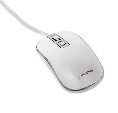 Myš GEMBIRD MUS-4B-06, bílo-stříbrná, USB