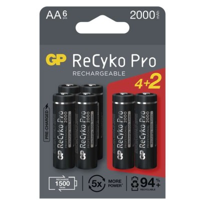 Nabíjecí baterie GP ReCyko Pro Professional AA (HR6) 6 ks v blistru
