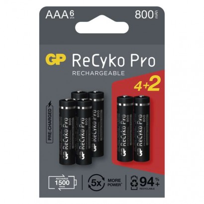 Nabíjecí baterie GP ReCyko Pro Professional AAA (HR03) 6 pack