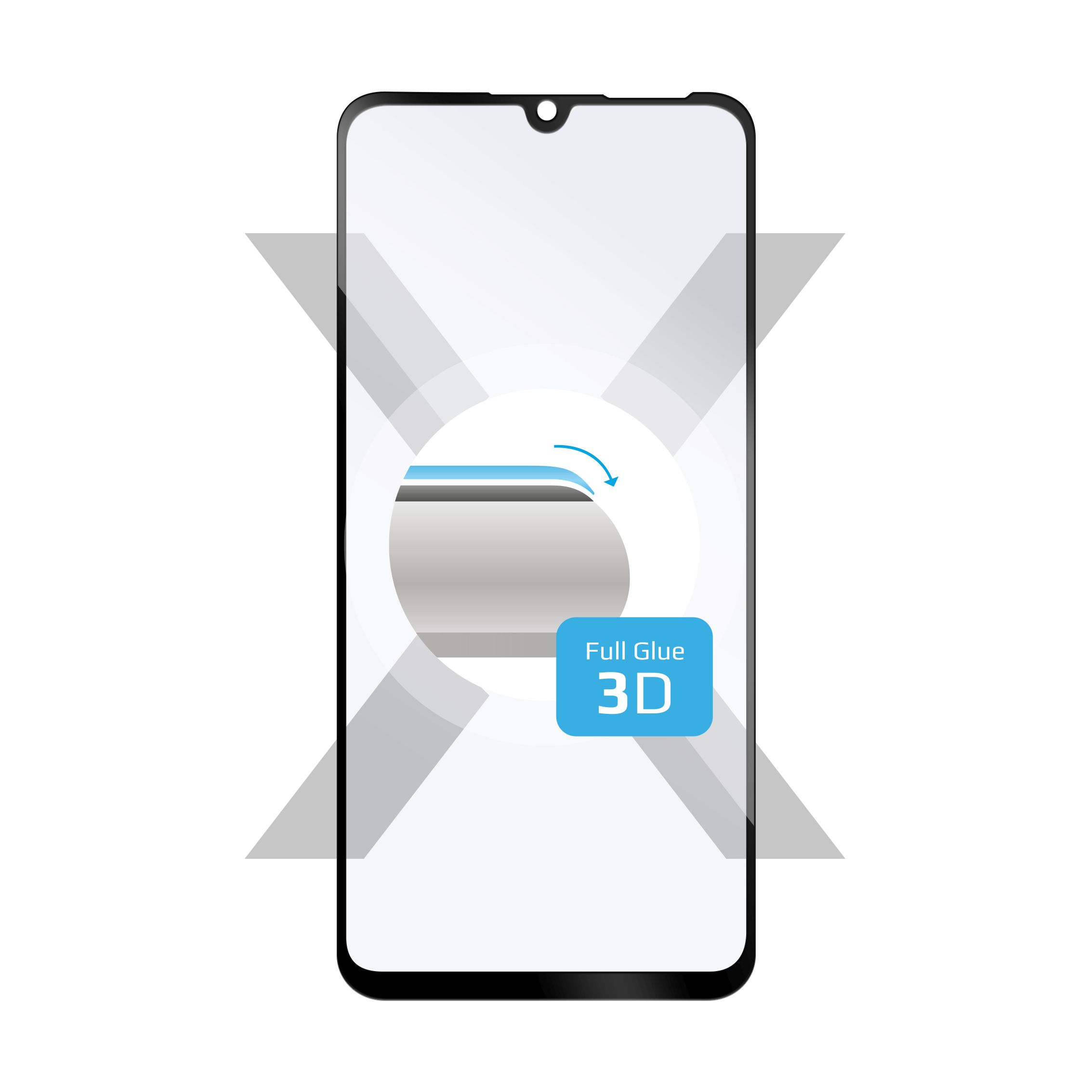 Ochranné tvrzené sklo FIXED 3D Full-Cover pro Huawei P30 Lite, s lepením přes celý displej, černé