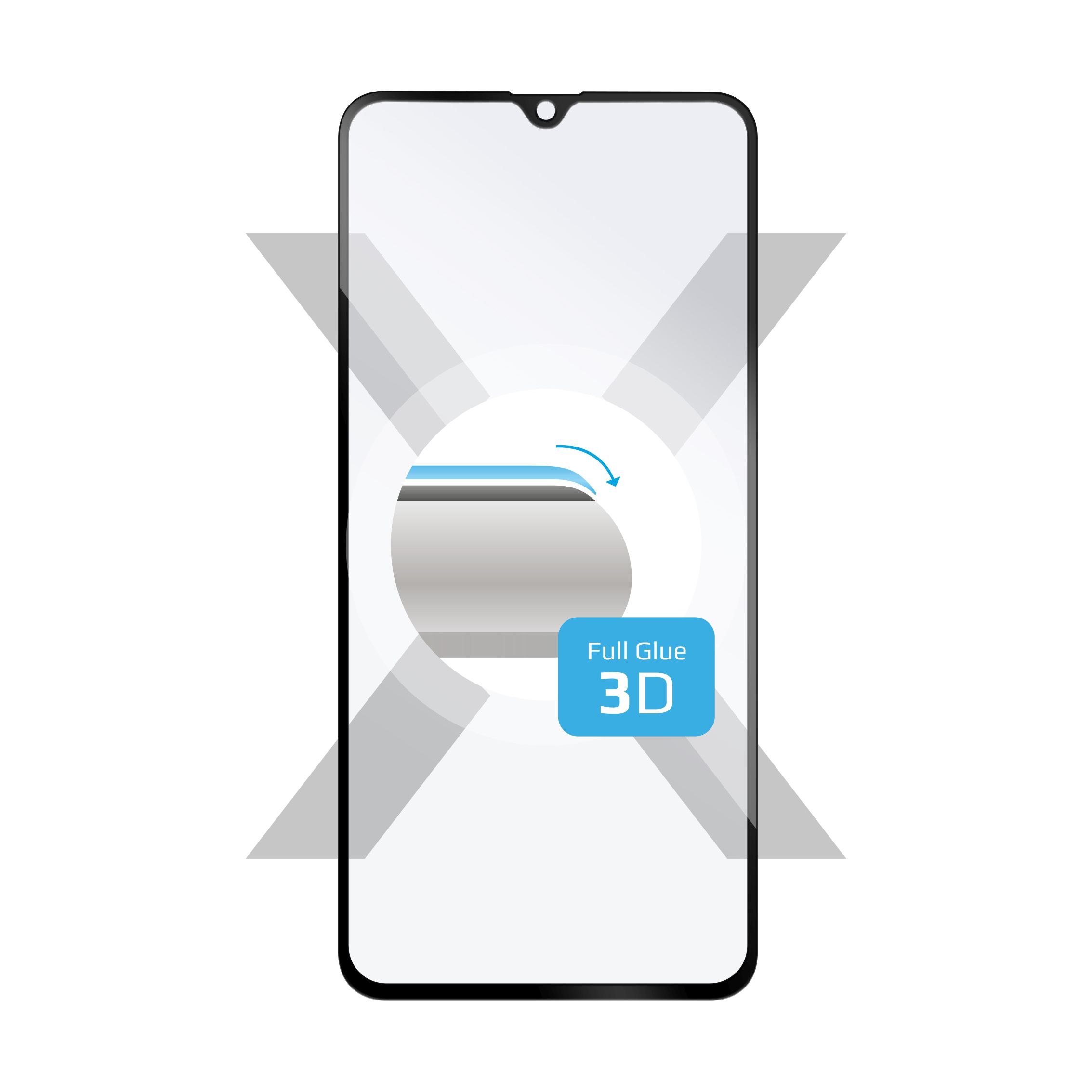 Ochranné tvrzené sklo FIXED 3D Full-Cover pro Samsung Galaxy A40, s lepením přes celý displej, černé