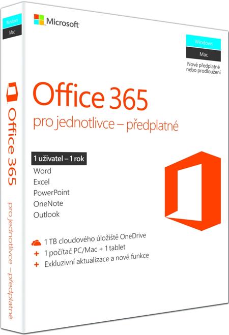 Office 365 Personal 32-bit/ x64 Czech, P2 - předplatné na 1 rok