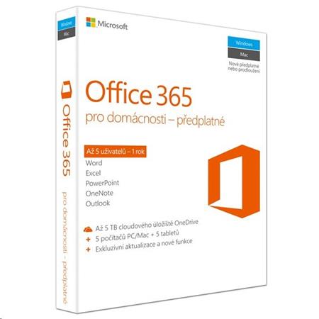 Office 365 pro domácnosti 32-bit / x64 CZ - předplatné na 1 rok