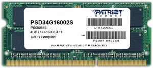 Patriot Signature Line 4GB DDR3 1600 CL11 SODIMM DR