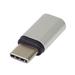 PremiumCord Adaptér USB-C Female - USB-C Male, stříbrná
