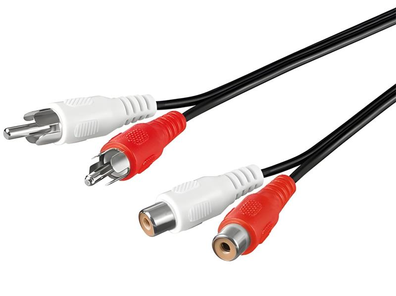 PremiumCord Kabel 2x Cinch-2x Cinch, M/F 10m